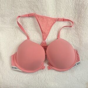 Victoria's Secret Coral Bra button slide front